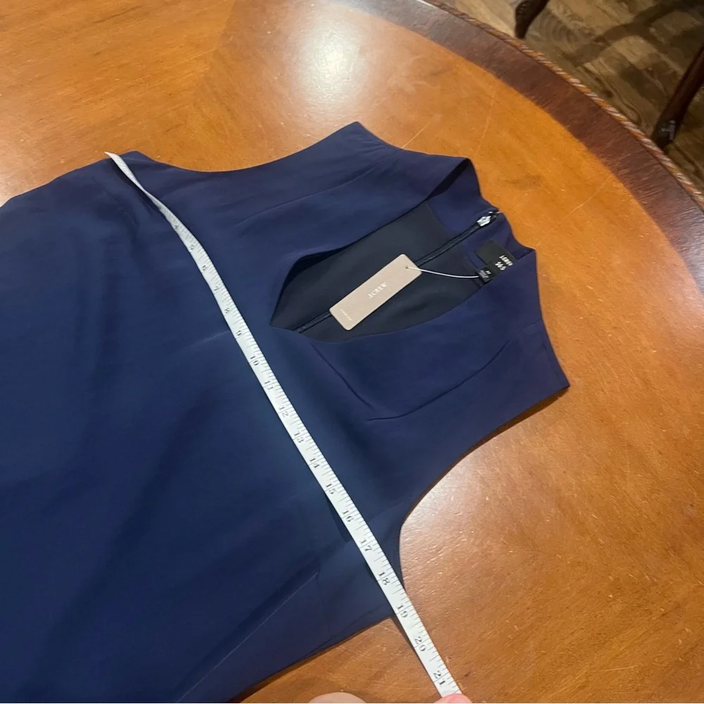 NEW J. Crew Women's Blue Sleeveless V-neck Dress Navy Lightweight Twill Medium